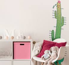 Cactus Height Chart Children S Wall Sticker