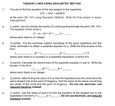 tangent lines using descartes method