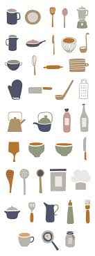 hand drawn kitchen and cooking icons