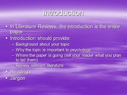 Framework for writing a literature review  Sample Headings for the Table of Contents