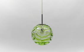 Green Murano Glass Ball Pendant Lamp