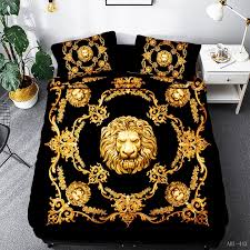 Barocco Lion Black Gold Versace Bedding