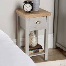 Narrow Bedside Cabinet 1 Drawer Lamp