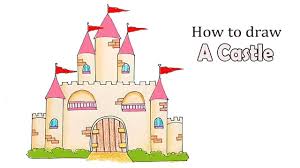 easy castle drawing tutorial