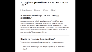 This passage best supports the statement that a. Strongly Supported Inferences Learn More Article Khan Academy