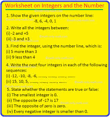 number line integers