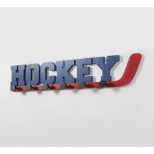 Hockey Stick And Pucks Wall Coat Rack