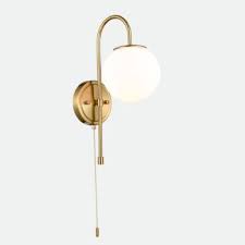 Mid Century Globe Sconce With Pull