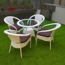 White Matte Glass Top Outdoor Chair
