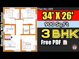 House Plan 34x26 Ghar Ka Naksha