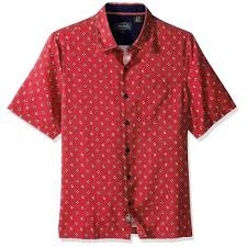 Nat Nast Mens Neat Traditional Fit Print Shirt Red Ochre