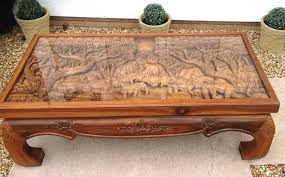table solid wood hand carved