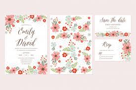 Hand Drawn Spring Flower Wedding Invitation Thank You Card
