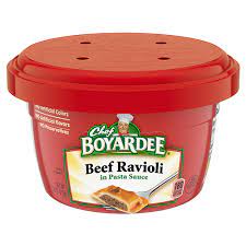 beef ravioli microwavable cup chef