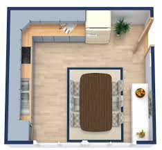 l shaped kitchen floor plan with dining