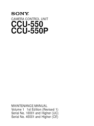 Sony Ccu-550p Maintenance | PDF