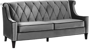 Barrister Gray Velvet Sofa Love Seat