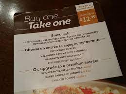 olive garden s one take one offer