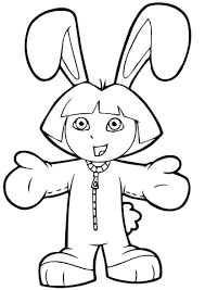 Easter Dora Coloring Page Free Printable Coloring Pages