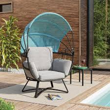 Black Aluminum Outdoor Lounge Chair