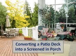 A Patio Deck Into A Screened In Porch