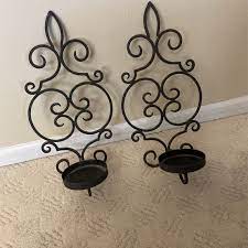 Wall Mount Large Wrought Iron Candle