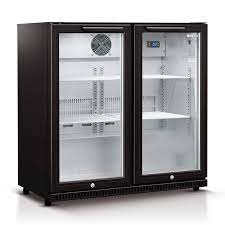 190 litre double glass door bar fridge