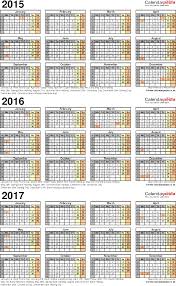 Three Year Calendars For 2015 2016 2017 Uk For Pdf
