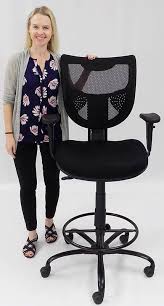 Wobble stool adjusts tall enough to let you. 400 Lbs Capacity Mesh Back Black Drafting Stool For Standing Desks Conference Tables 26 29 29 32 H Seat Ht