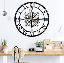 Circinus Metal Compass Wall Clock