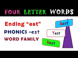 four letter words ending with est