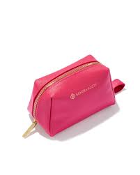 small cosmetic zip case in hot pink
