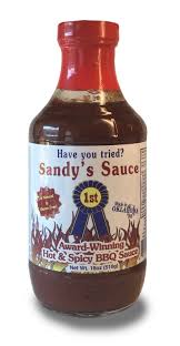 sandy s sauce hot y bbq 18 oz