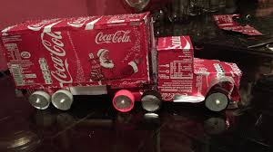 Made The Coca Cola Truck Out Of Some Cans And Even Lights Up