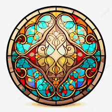Stained Glass Round Design On A White