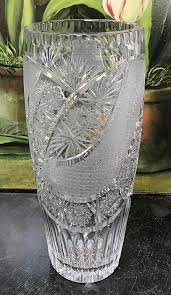 Czech Cut Crystal Vase