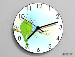 Love Birds Wall Clock Kids Nursery Room