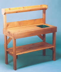 Sy Western Red Cedar Wood Potting Table