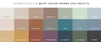 behr color trends 2021 pallete