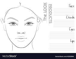 realistic makeup artist face chart