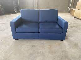 blue sofa bed 2 seater fabric sofa