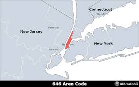 646 area code location map time zone