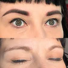 plucked brows with permanent makeup