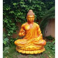 Gautam Buddha Statue Light Wooden