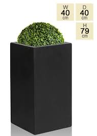 79cm polystone large black tall cube