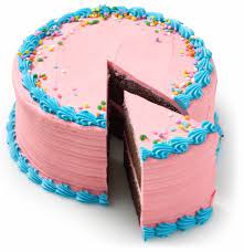 Pink And Blue Icing Cake gambar png