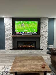 Stacked Stone Fireplaces Fireplace Tv