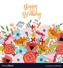 Happy Birthday Postcard Template With Cute Hand