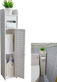 Discover these attractive and useful shelf ideas are perfect for any size space. Amazon Com Small Bathroom Storage Corner Floor Cabinet With Doors And Shelves Thin Toilet Vanity Cabinet Narrow Bath Sink Organizer Towel Storage Shelf For Paper Holder White By Aojezor Home Kitchen