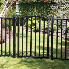 4 Ft Black Aluminum Yard Fence Gate